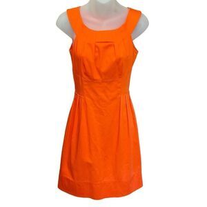 Calvin Klein Sleeveless Orange Fit and Flare Knee Length Midi Dress Women Size 2